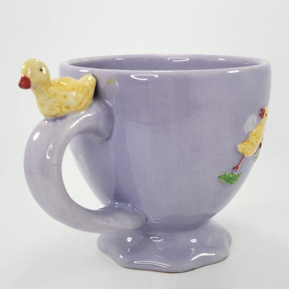 Vintage Global Design Connections Duck Mug | Lavender Purple Ceramic Ducklings - Picture 6 of 10